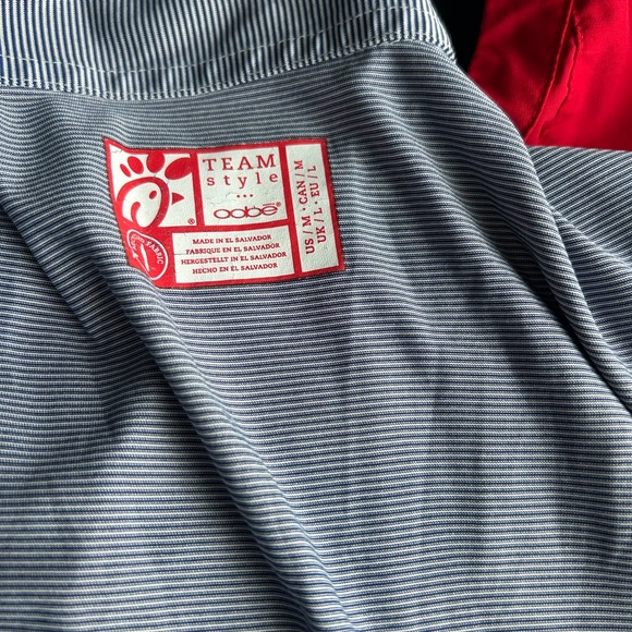 Chick-fil-A Black Visor and Striped Polo Set - Picture 2 of 4